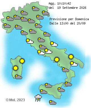 previsione meteo domani pomeriggio, sera, notte