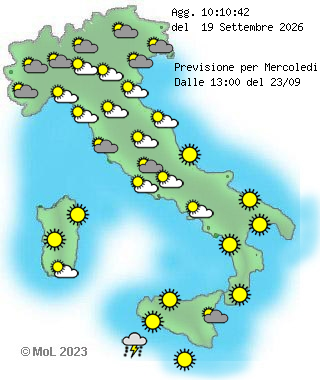 previsione meteo fra 4 giorni pomeriggio, sera, notte